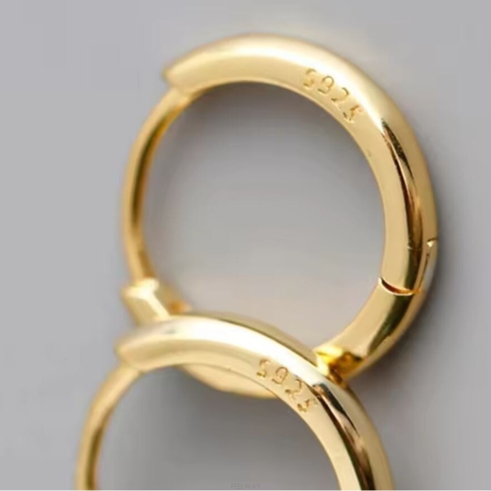 *Vermeil* Small hoop huggie earrings